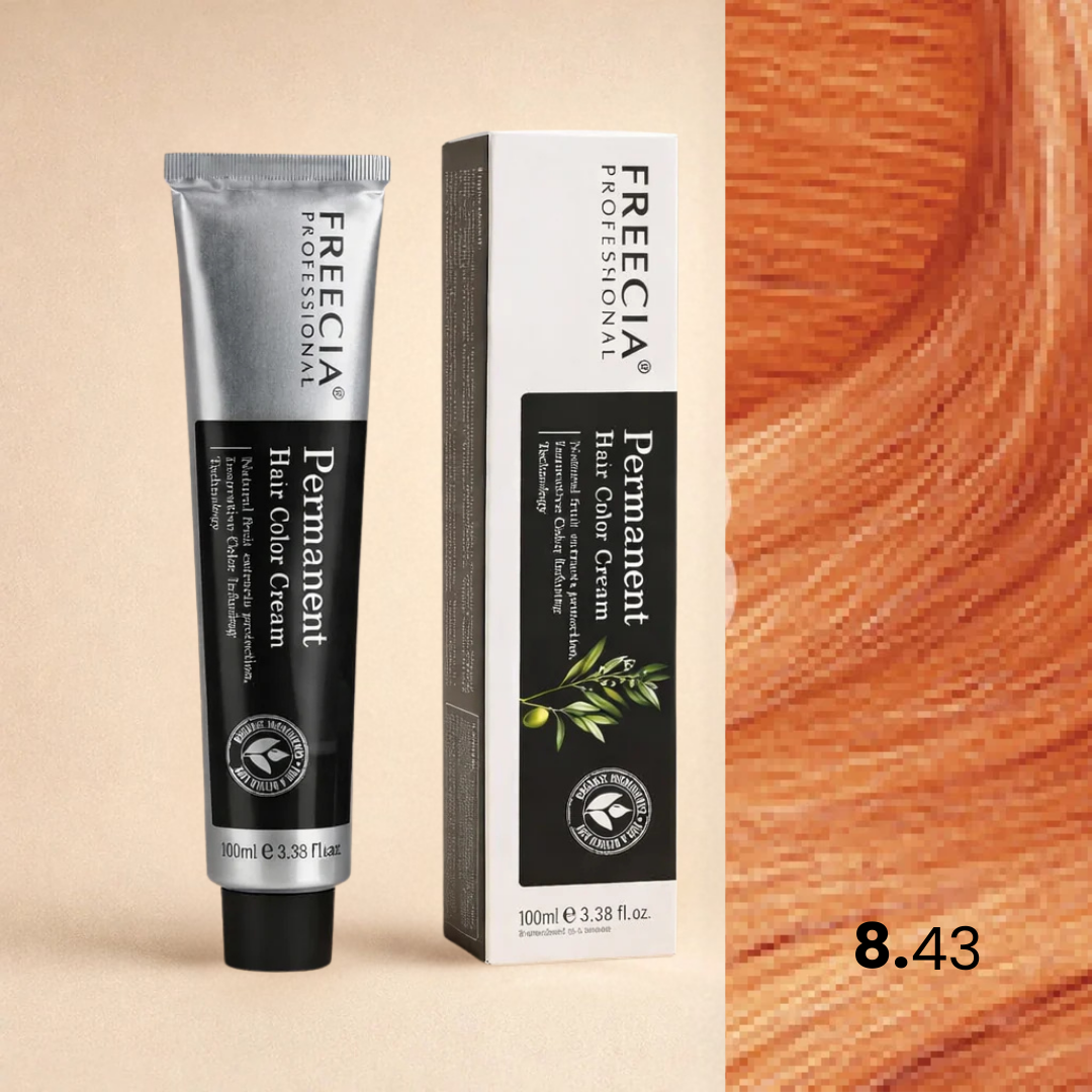 Freecia Hair Color – 100ml (8.43 Light Copper Gold Blonde)