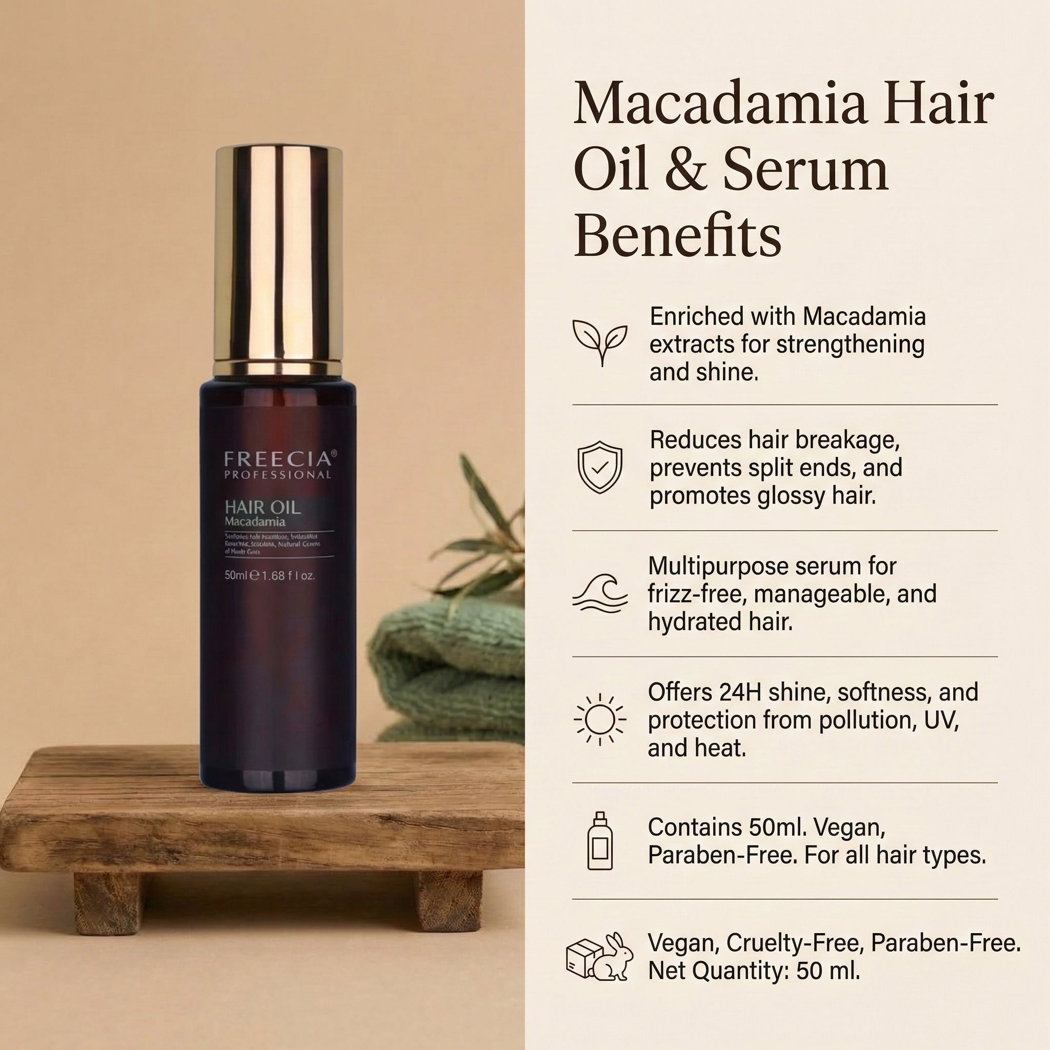 Freecia Macadamia Hair Oil Serum