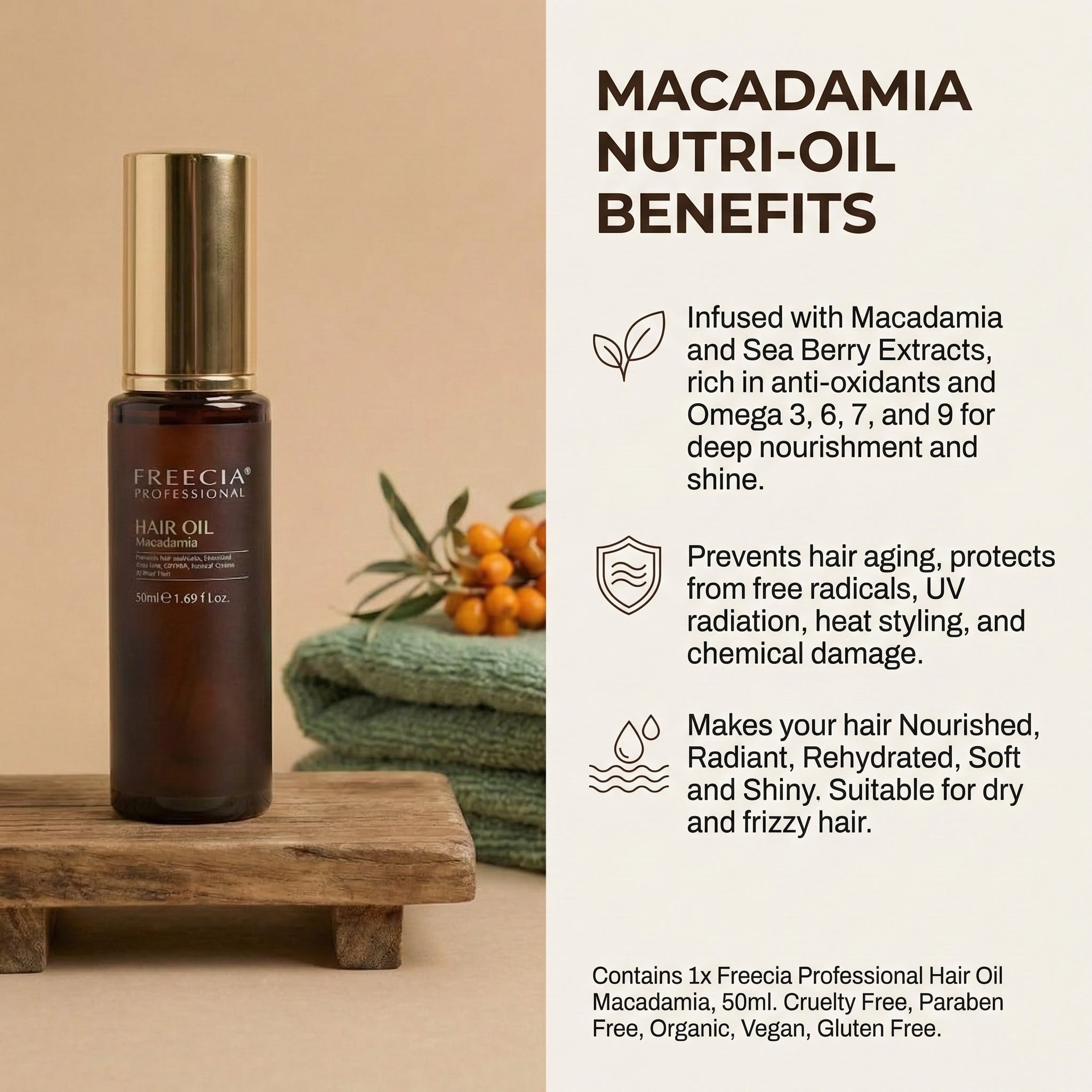 Freecia Macadamia Hair Oil Serum