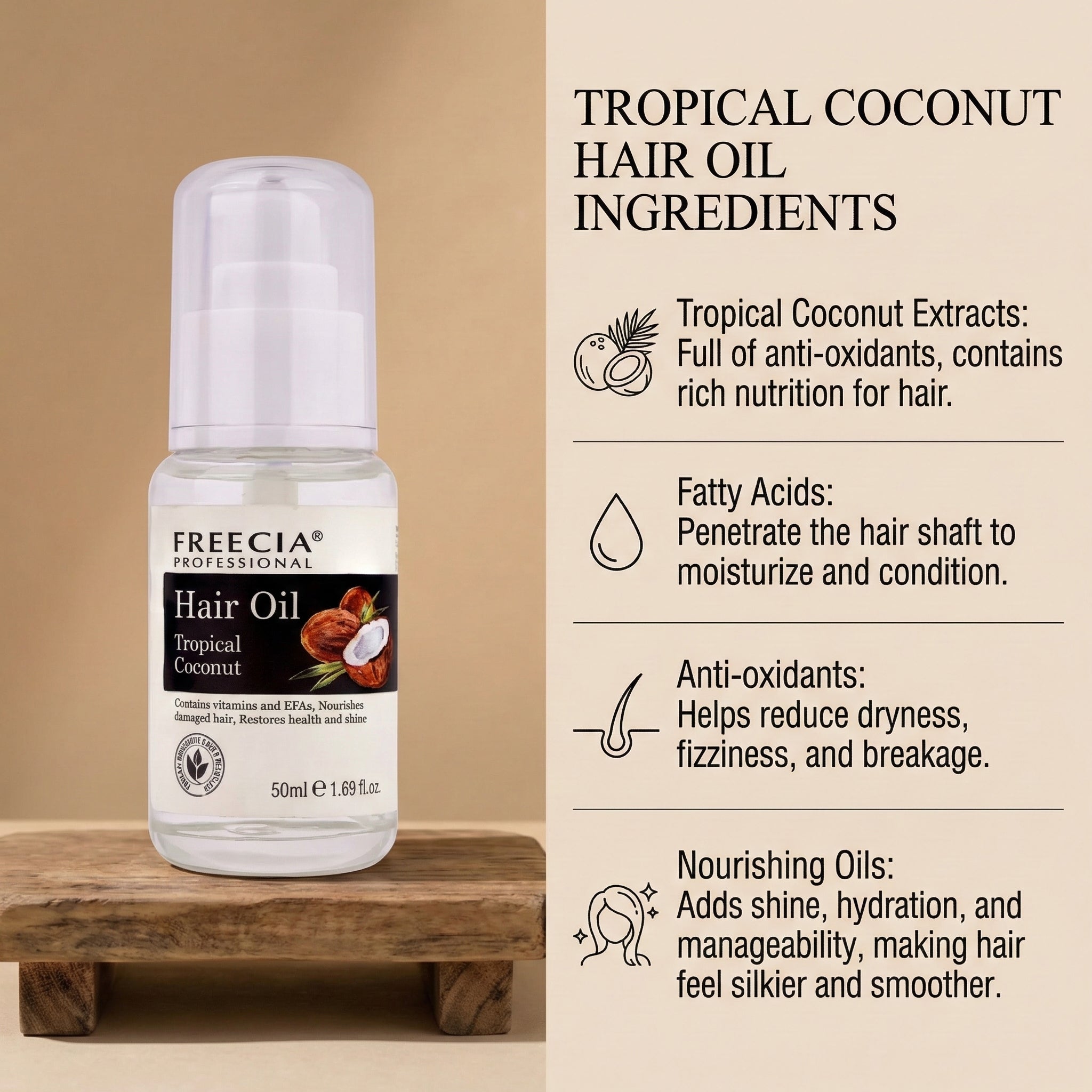 Freecia Tropical Coconut Hair Oil Serum